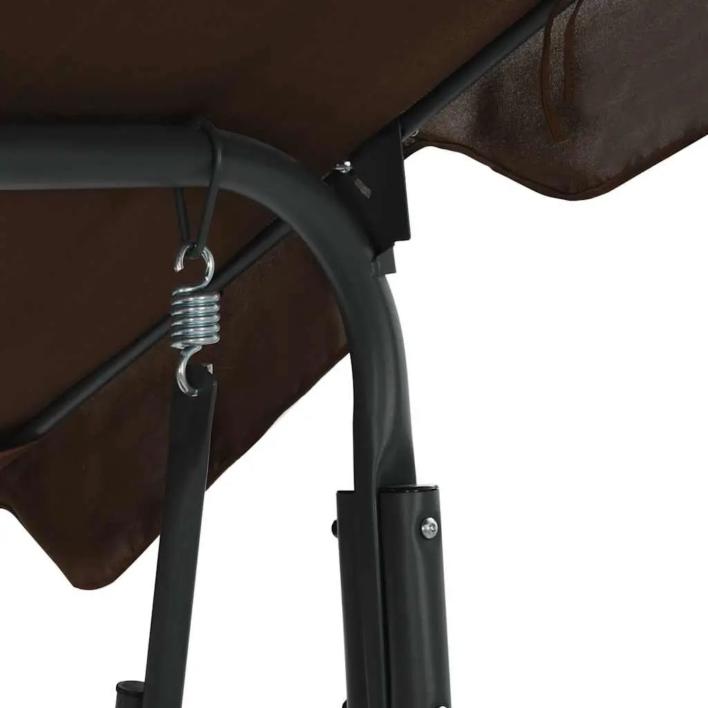 Garden Swing Bench with Canopy Outdoor Porch Seat Brown