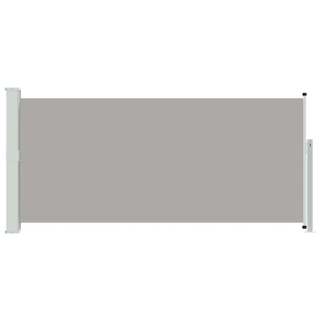 Retractable Side Awning Automatic Roll-back 140 x 300 cm Grey UV-proof Polyester Screen