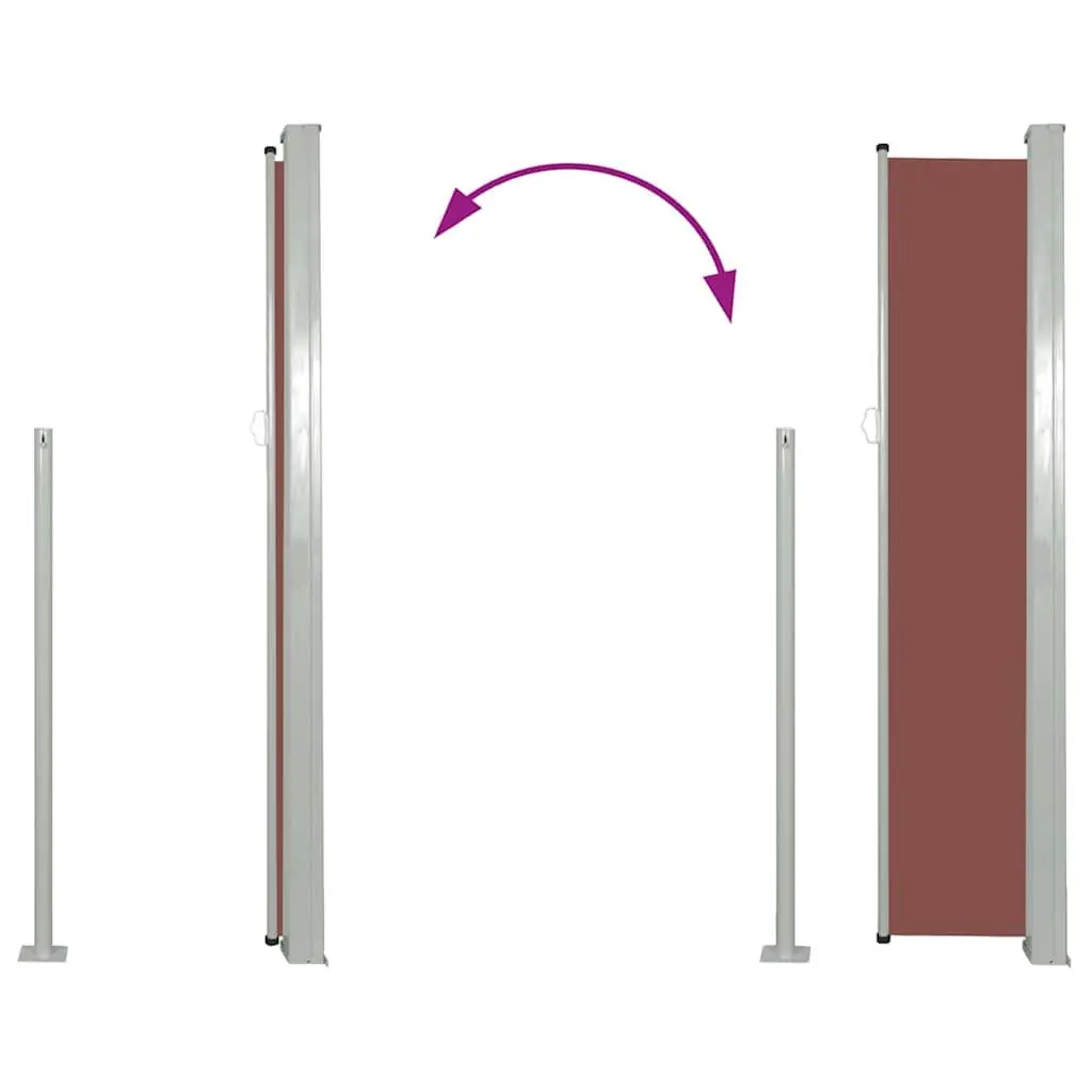 Retractable Side Awning Outdoor Privacy Screen 117x314 cm Brown