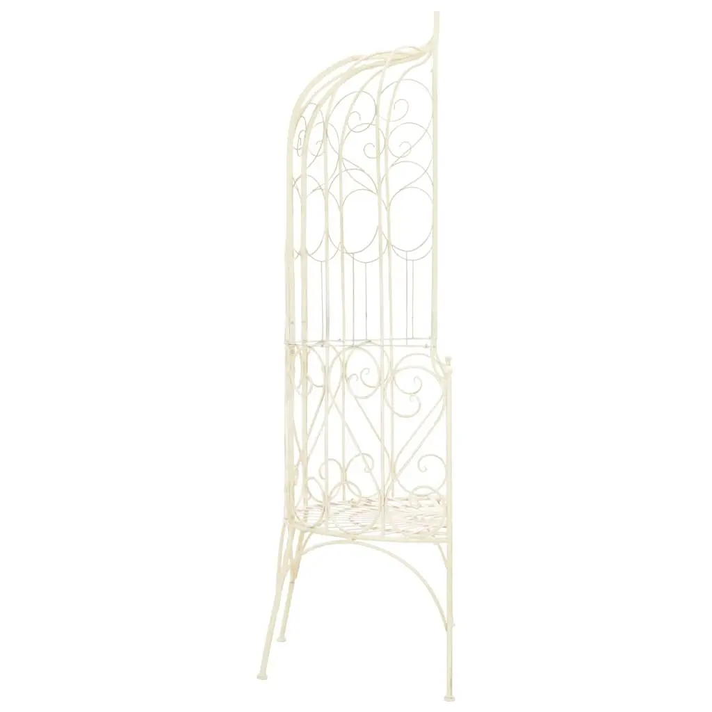 Outdoor Garden Bench 95cm Antique Style Wrought Iron White Patio Seating
