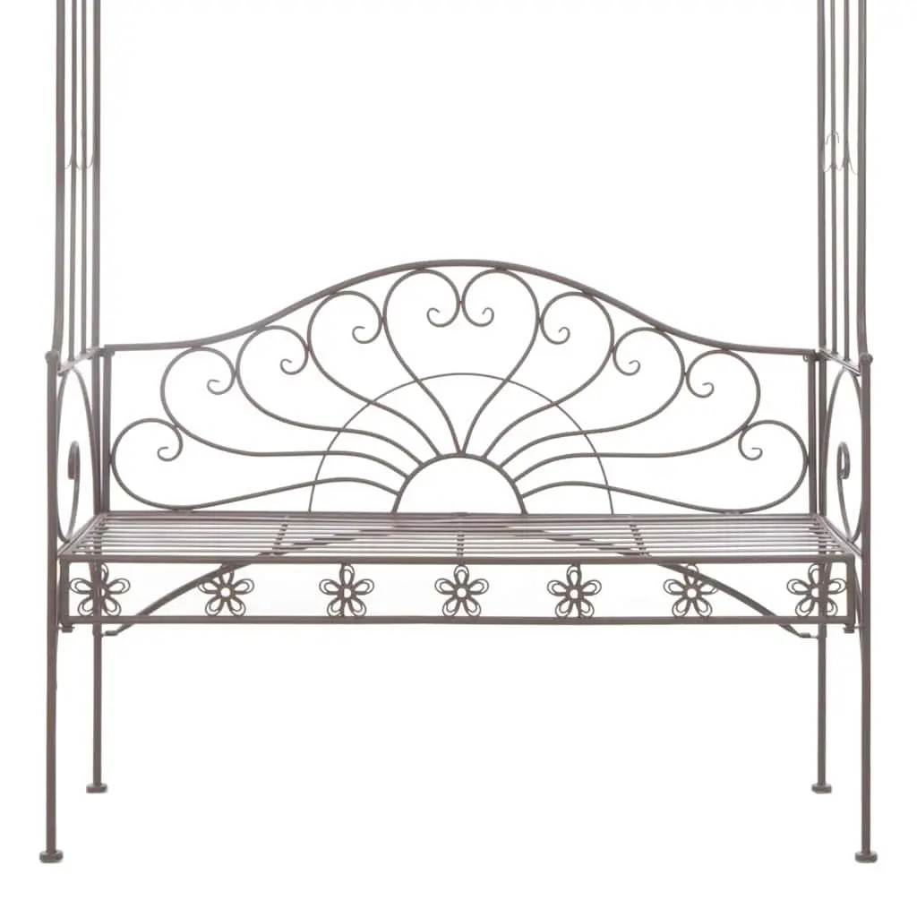 Outdoor Garden Bench 122cm Antique Brown Iron Patio Seating Furniture Decorative