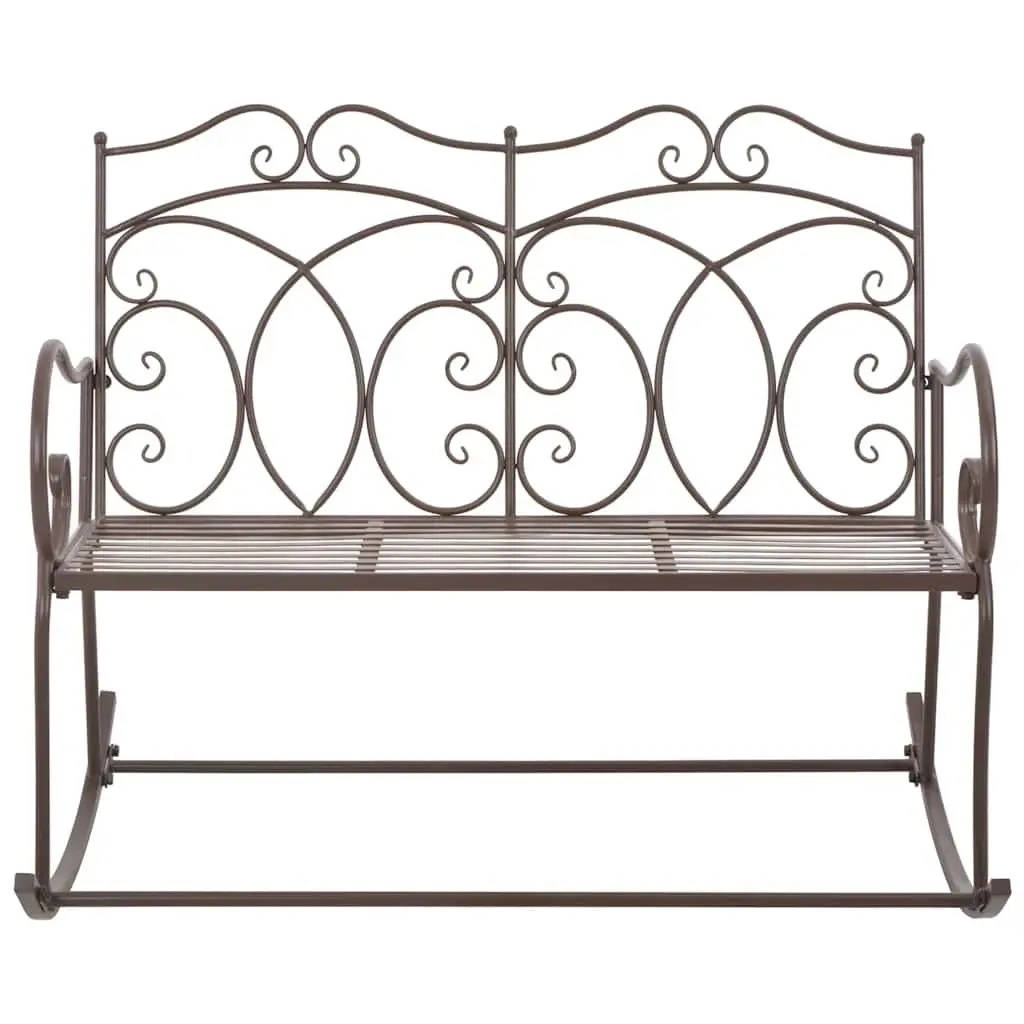 Outdoor Garden Bench 104cm Iron Antique Brown Patio Seating Furniture Backyard