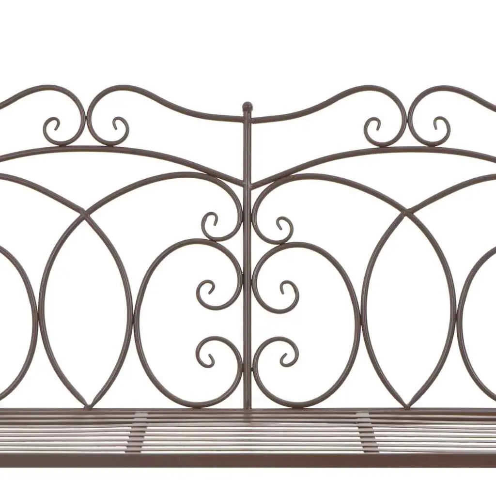 Outdoor Garden Bench 104cm Iron Antique Brown Patio Seating Furniture Backyard