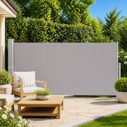 Retractable Side Awning Garden Patio Screen 160x500cm Outdoor Sunshade Grey