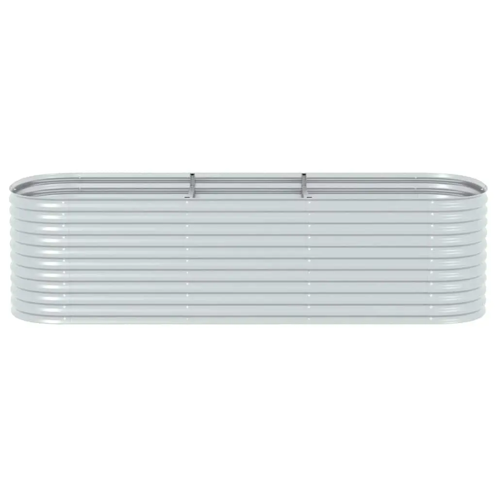Galvanised Steel Garden Raised Bed Outdoor Planter Box 320x80x81cm Silver