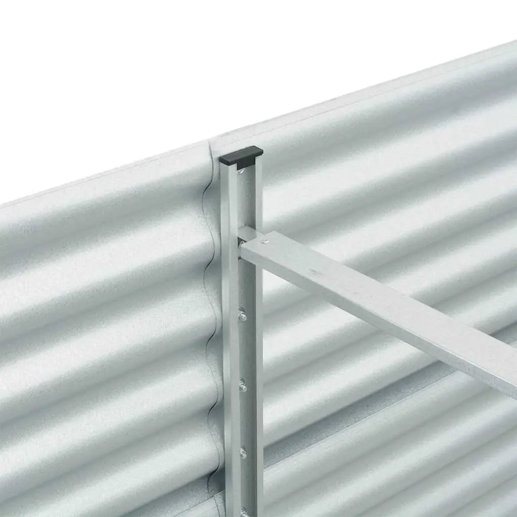 Galvanised Steel Garden Raised Bed Outdoor Planter Box 320x80x81cm Silver