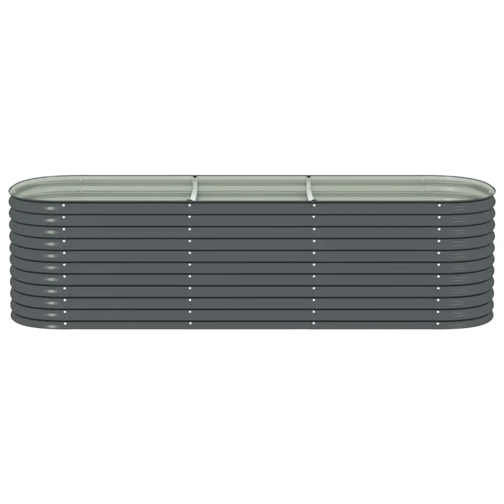 Galvanised Steel Raised Garden Bed Outdoor Planter Box 320x80x81 cm Grey