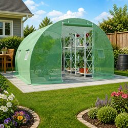Greenhouse 9m² 300x300x200cm Garden Plant House Galvanised Steel Frame Mesh