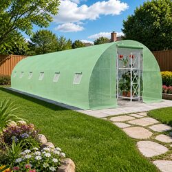 Greenhouse 27 m² Garden Plant House 900x300x200 cm Ventilation Windows Door