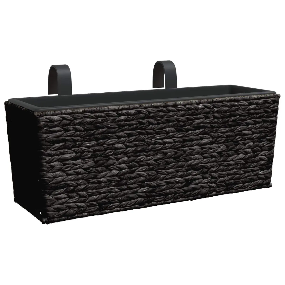 Water Hyacinth Planters Set of 2 Black Indoor Garden Pots with Removable
