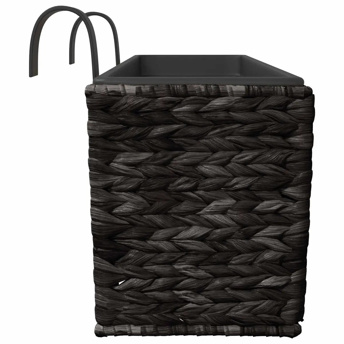 Water Hyacinth Planters Set of 2 Black Indoor Garden Pots with Removable