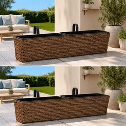 Plant Pots 2 pcs Water Hyacinth Brown Indoor Gardening Flower Storage Container