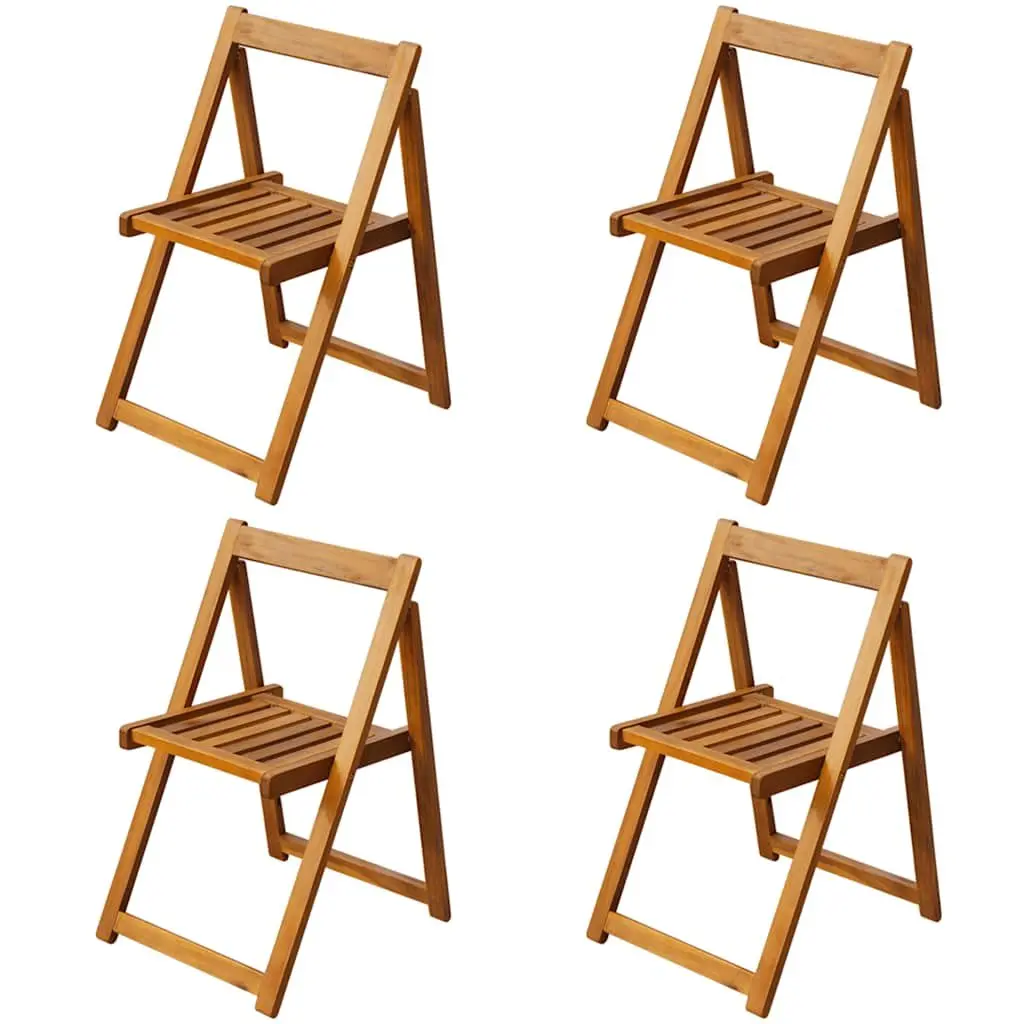 Outdoor Dining Set 5 Piece Folding Table and Chairs Acacia Wood Brown