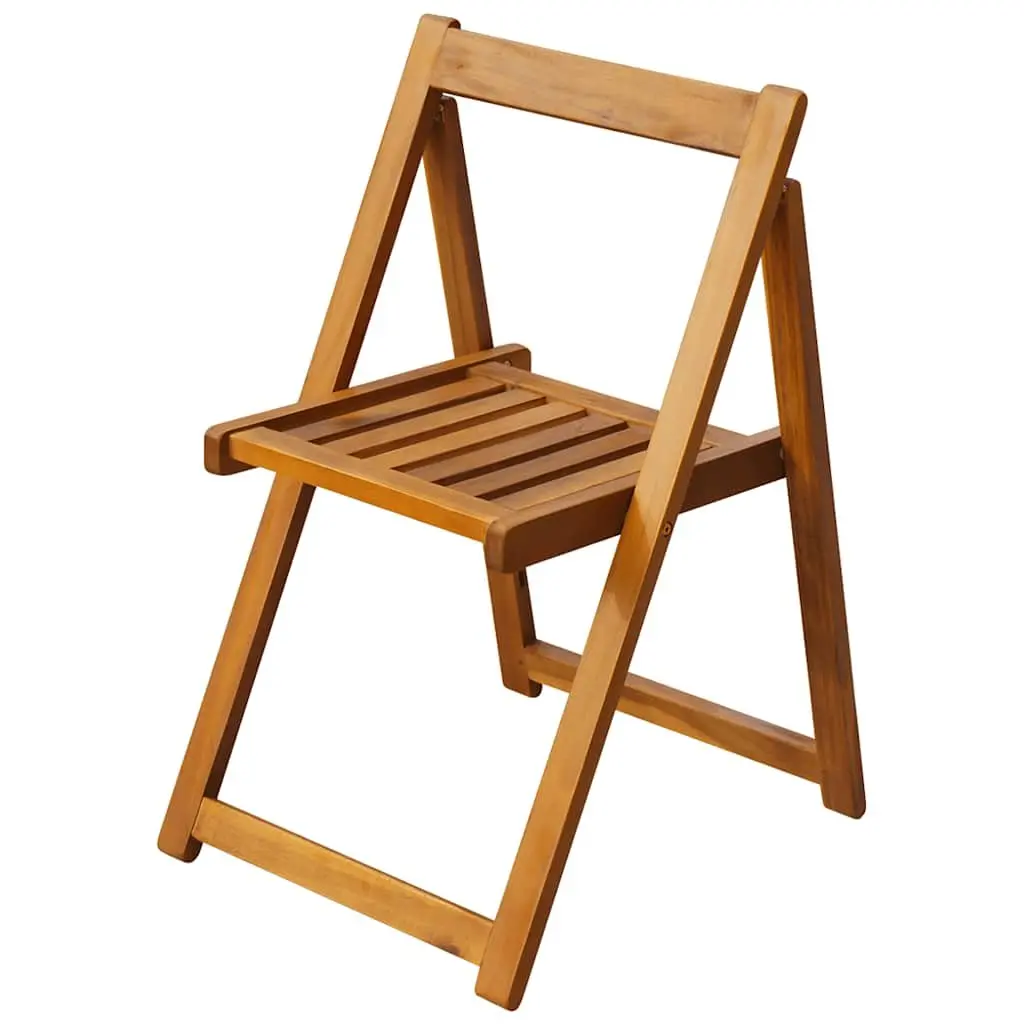 Outdoor Dining Set 5 Piece Folding Table and Chairs Acacia Wood Brown
