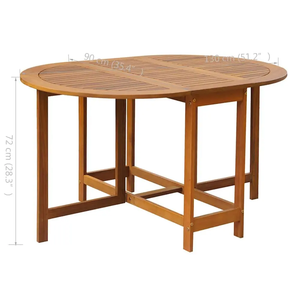 Outdoor Dining Set 5 Piece Folding Table and Chairs Acacia Wood Brown
