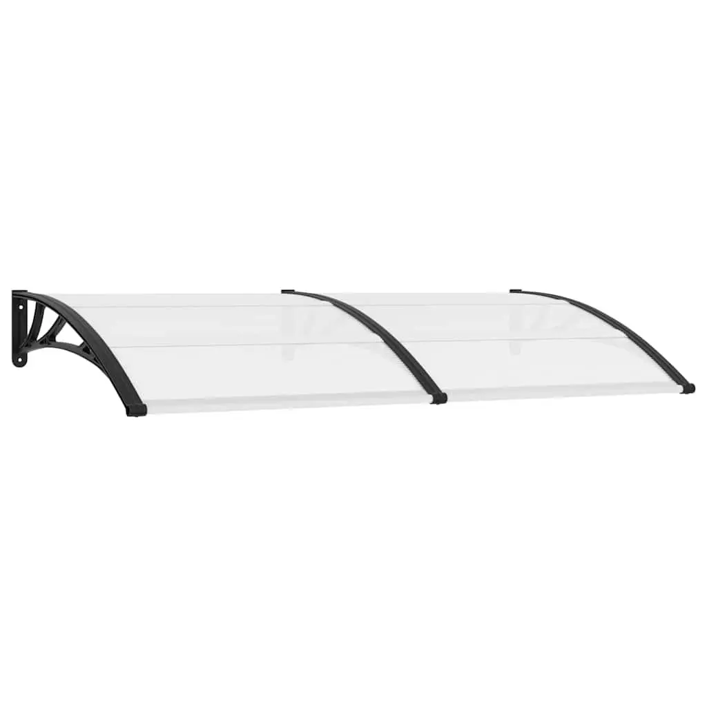 Door Canopy Polycarbonate Weather Resistant 200x100cm Black Outdoor Entrance Shelter