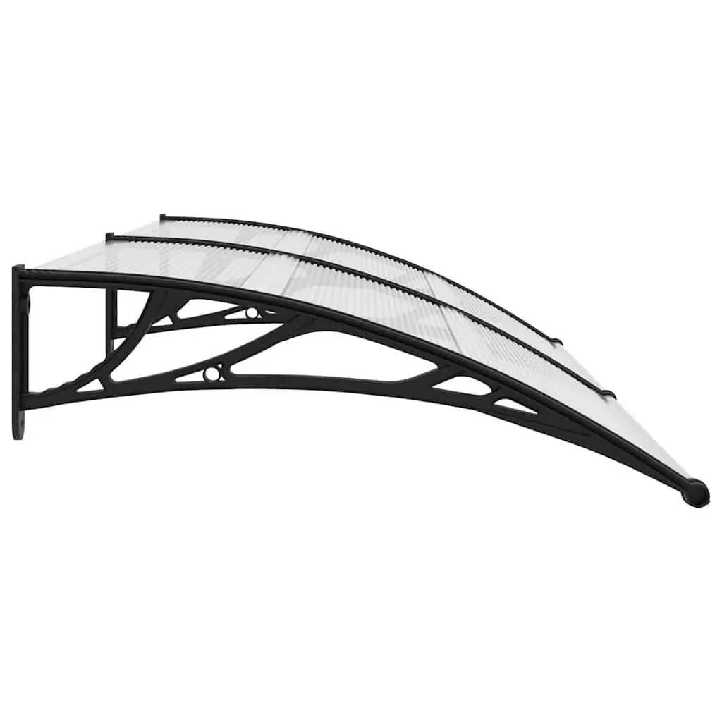 Door Canopy Polycarbonate Weather Resistant 200x100cm Black Outdoor Entrance Shelter