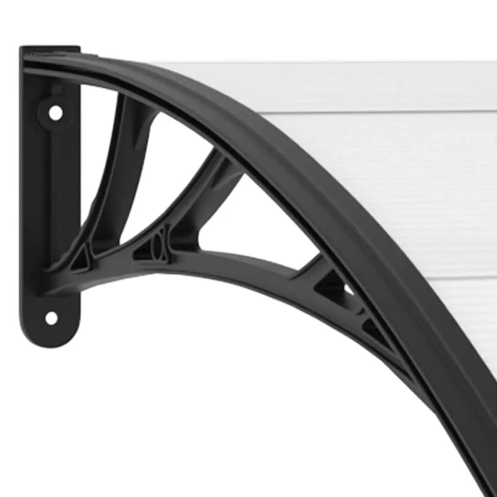 Door Canopy Polycarbonate Weather Resistant 200x100cm Black Outdoor Entrance Shelter