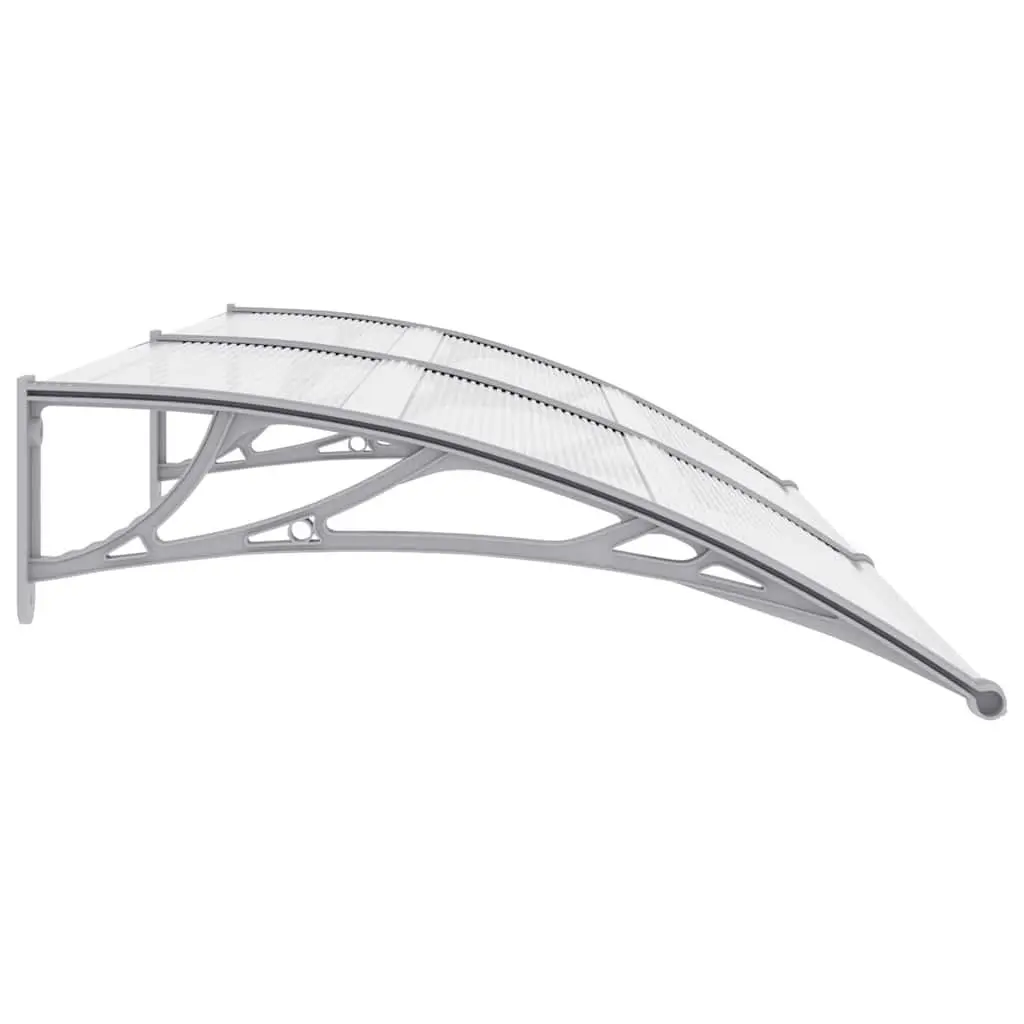 Door Canopy Grey 200x100cm Polycarbonate Awning Window Shelter Outdoor