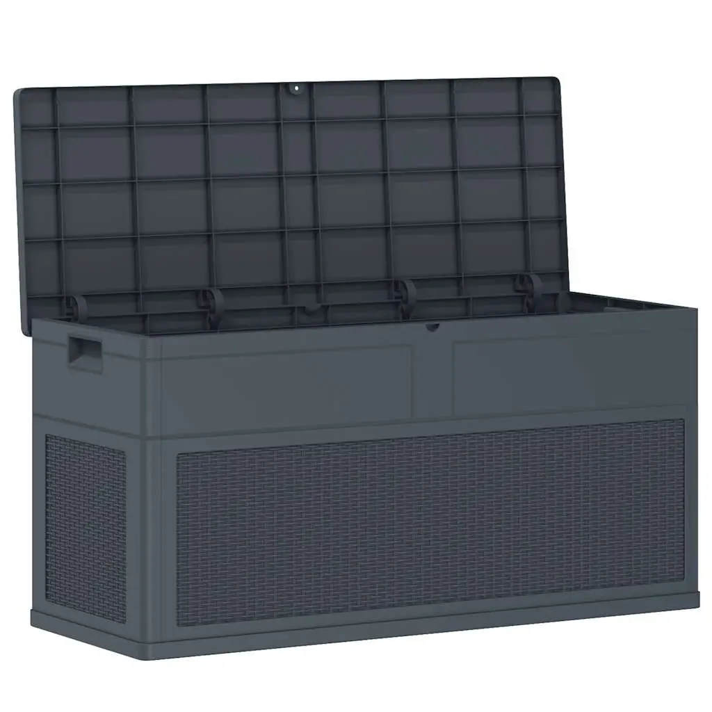 Garden Storage Box Weather Resistant 320L Anthracite Durable Plastic