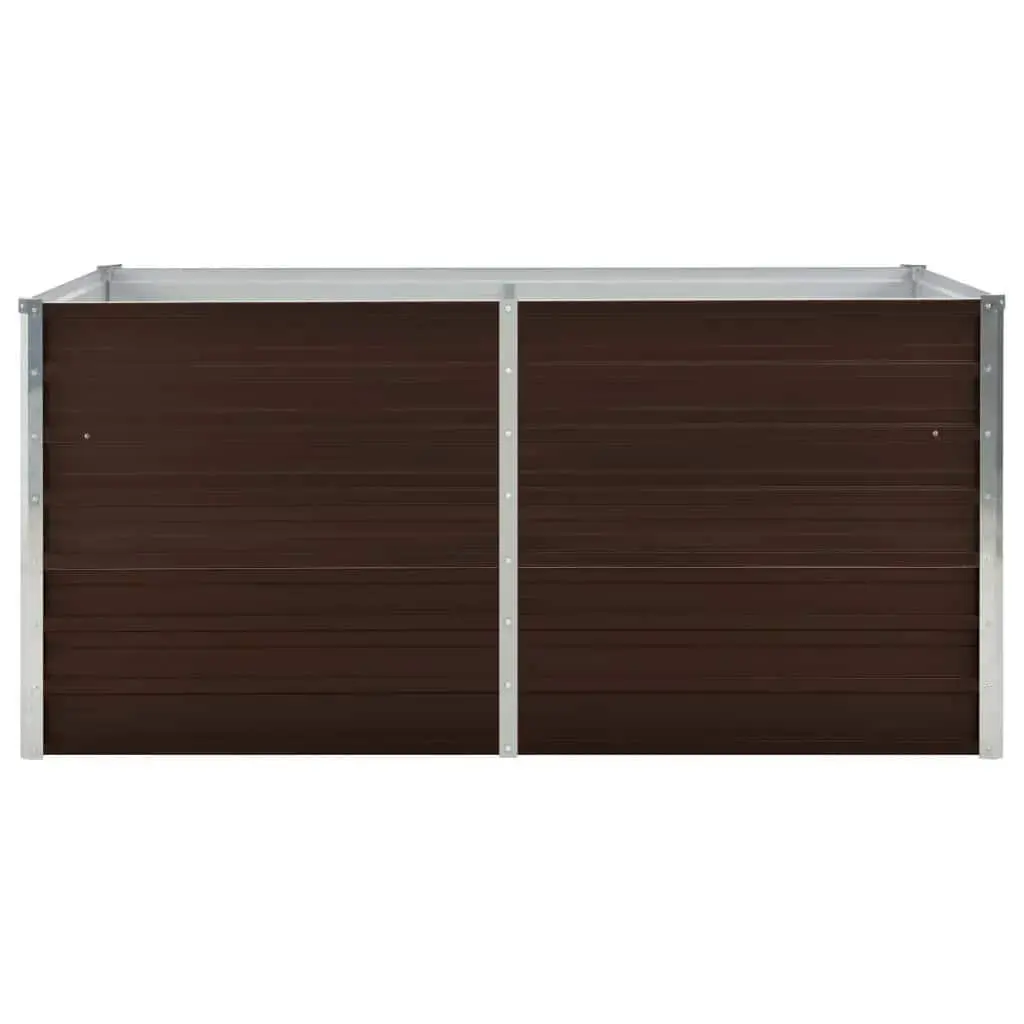 Raised Garden Bed Rectangular Galvanised Steel 160x80x77 cm Brown