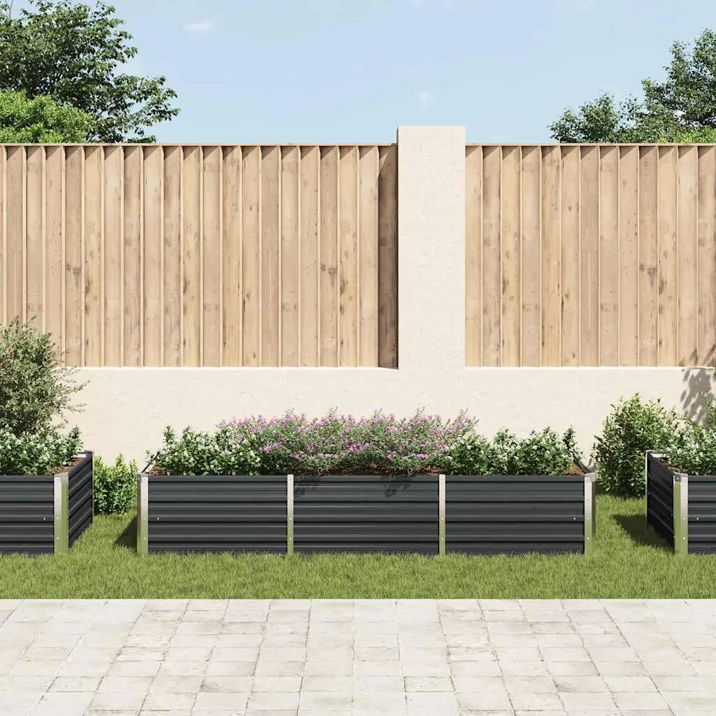 Raised Garden Bed Galvanised Steel 240x80x45cm Anthracite Planter Box
