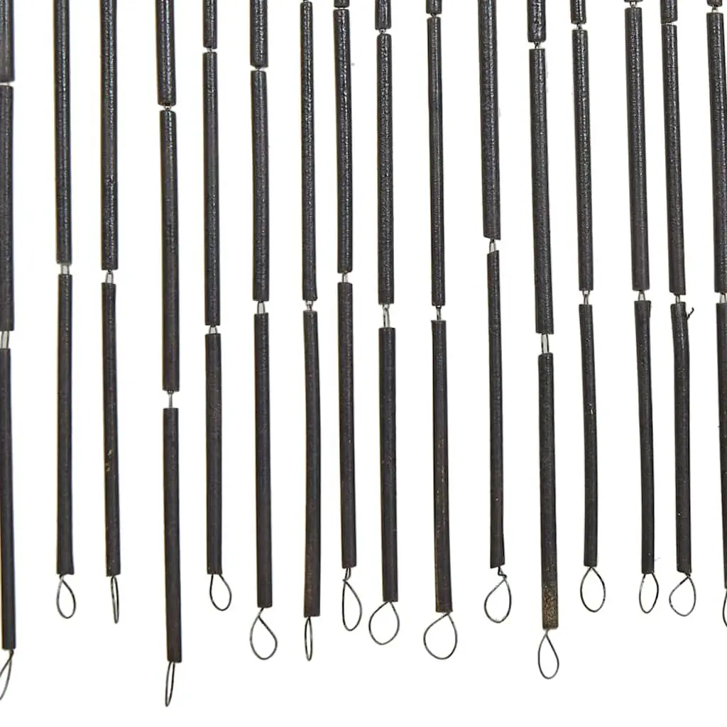 Bamboo Door Curtain Insect Deterrent 90x200 cm Grey Room Divider