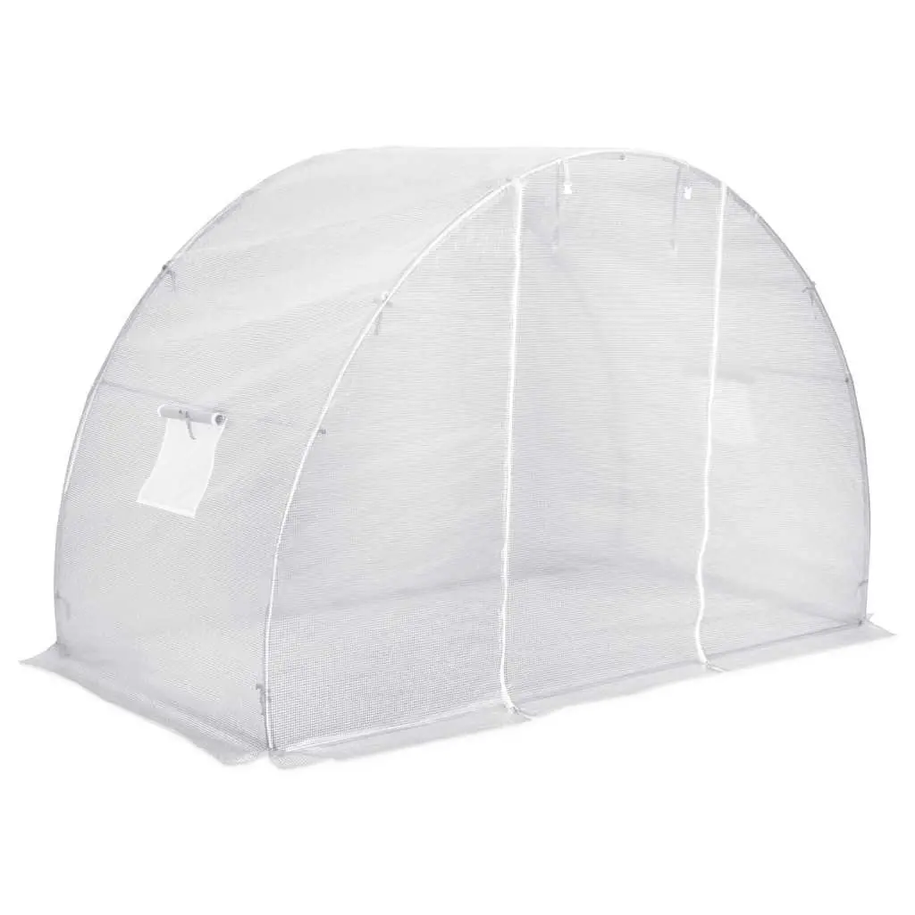 Greenhouse 4.5 m² White Garden Plant House with Ventilation Windows and Door Frame