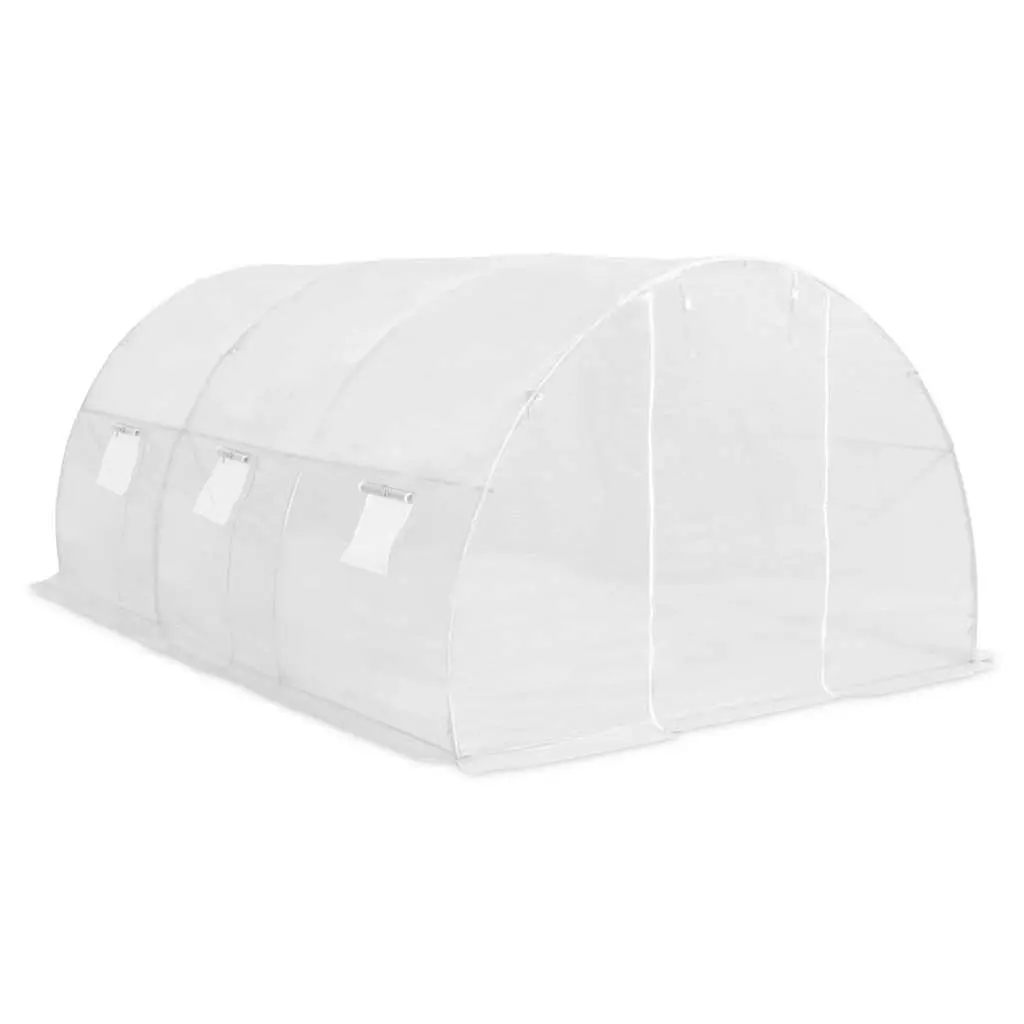 Greenhouse PE Mesh 13.5m² 450x300x200cm with Ventilation Windows for Garden Plant House