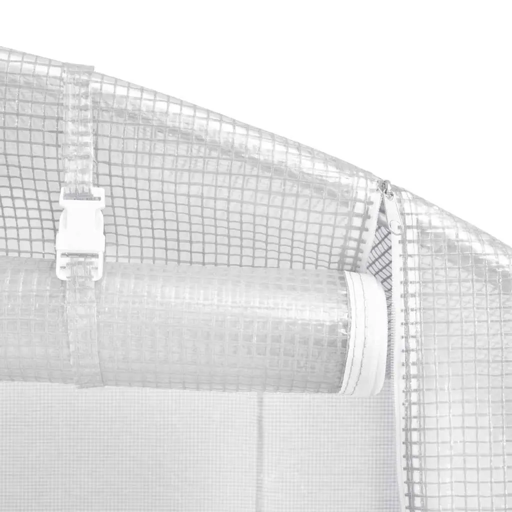 Greenhouse PE Mesh Fabric 27 m² 900x300x200 cm White Galvanised Steel Frame