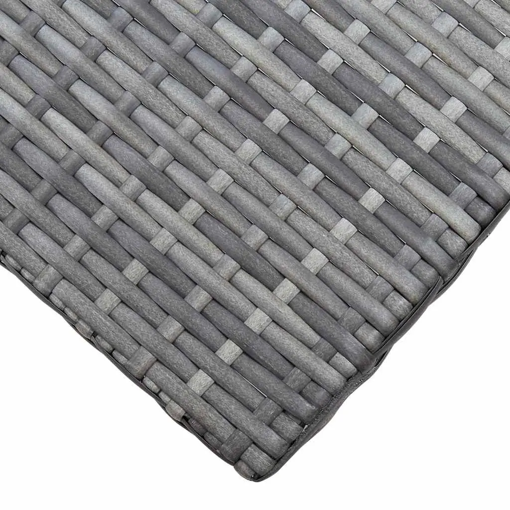 Folding Stool Outdoor Grey Rattan Seat Lightweight Portable Footrest Garden