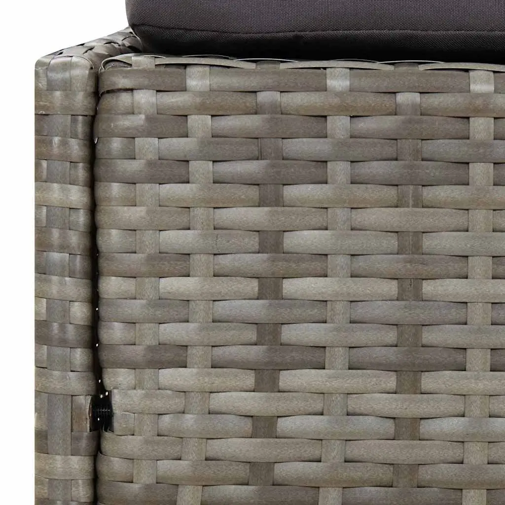 Outdoor Daybed 2-Person Weather-Resistant PE Rattan Grey 110x200cm Patio Furniture