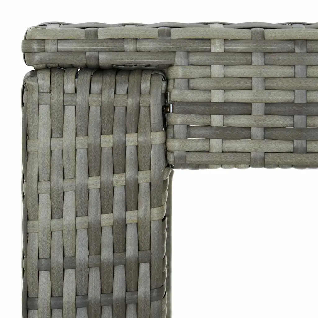 Bar Table High Top Grey Poly Rattan Outdoor Garden Patio 100 x 60.5 x 110.5 cm