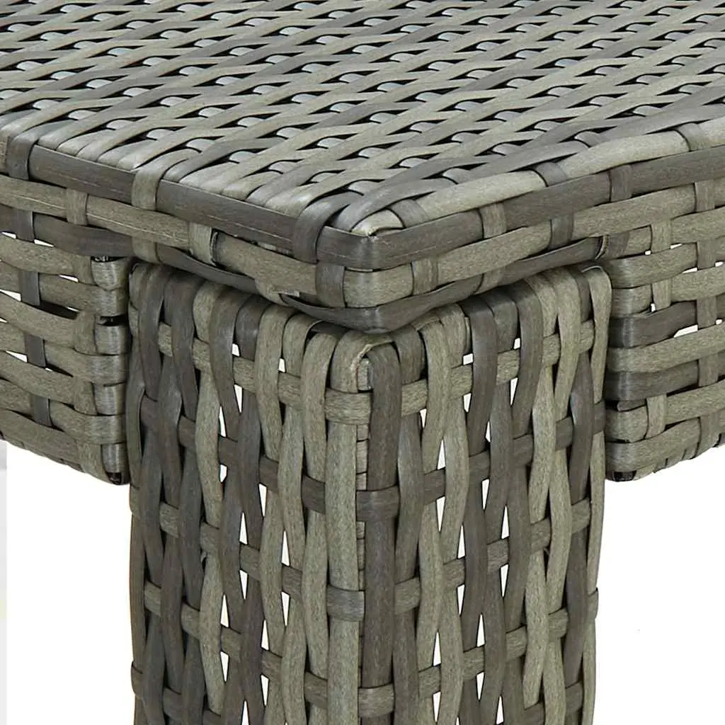 Bar Table High Top Grey Poly Rattan Outdoor Garden Patio 100 x 60.5 x 110.5 cm