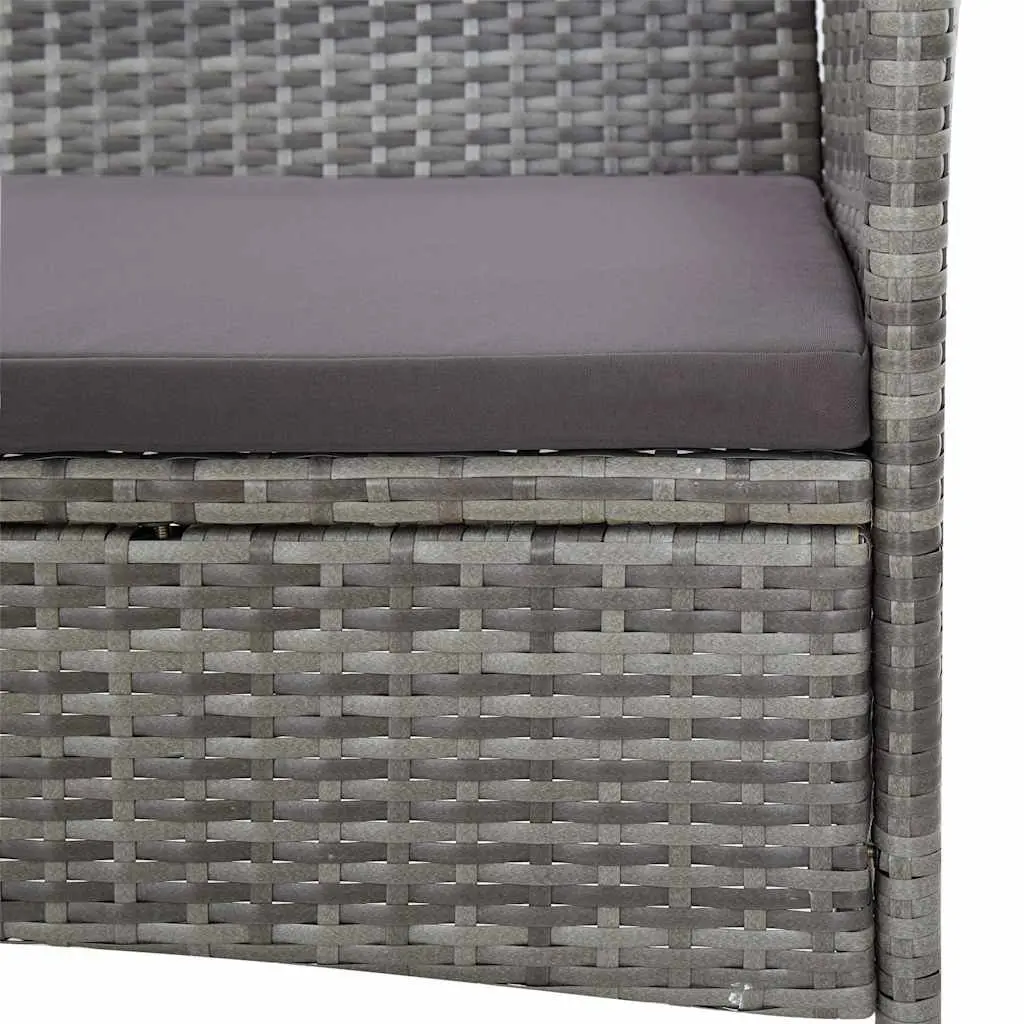 4 Piece Garden Lounge Set Weather Resistant PE Rattan Outdoor Furniture Grey