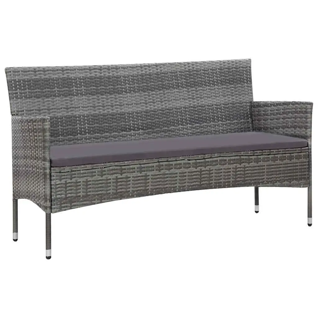 4 Piece Garden Lounge Set Weather Resistant PE Rattan Outdoor Furniture Grey