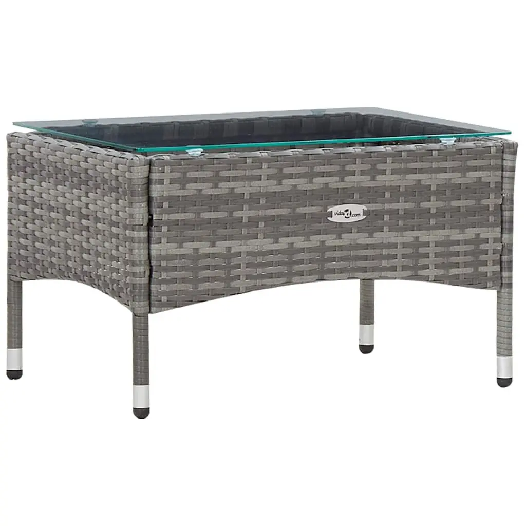 4 Piece Garden Lounge Set Weather Resistant PE Rattan Outdoor Furniture Grey