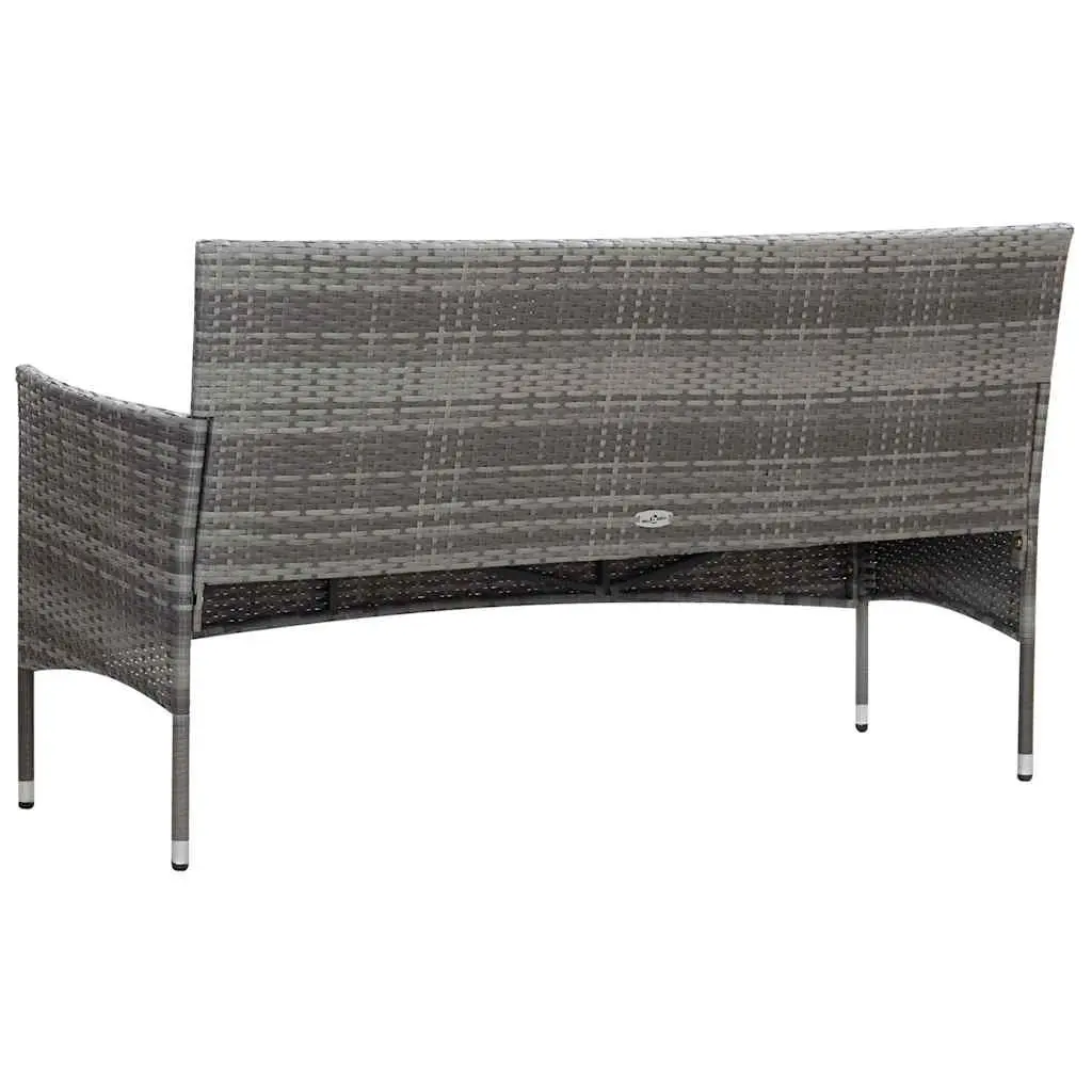 4 Piece Garden Lounge Set Weather Resistant PE Rattan Outdoor Furniture Grey