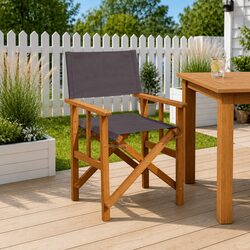 Outdoor Director's Chairs 2 Pack Folding Brown Wooden Camping Beach Garden