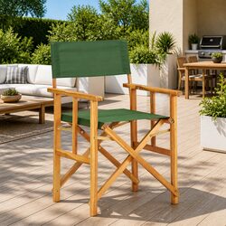 Folding Director's Chair Outdoor Seating Camping Beach Garden Portable Green