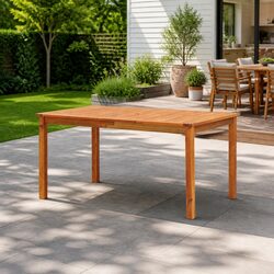 Outdoor Dining Table 150x90x74 cm Garden Patio Furniture Brown Wood