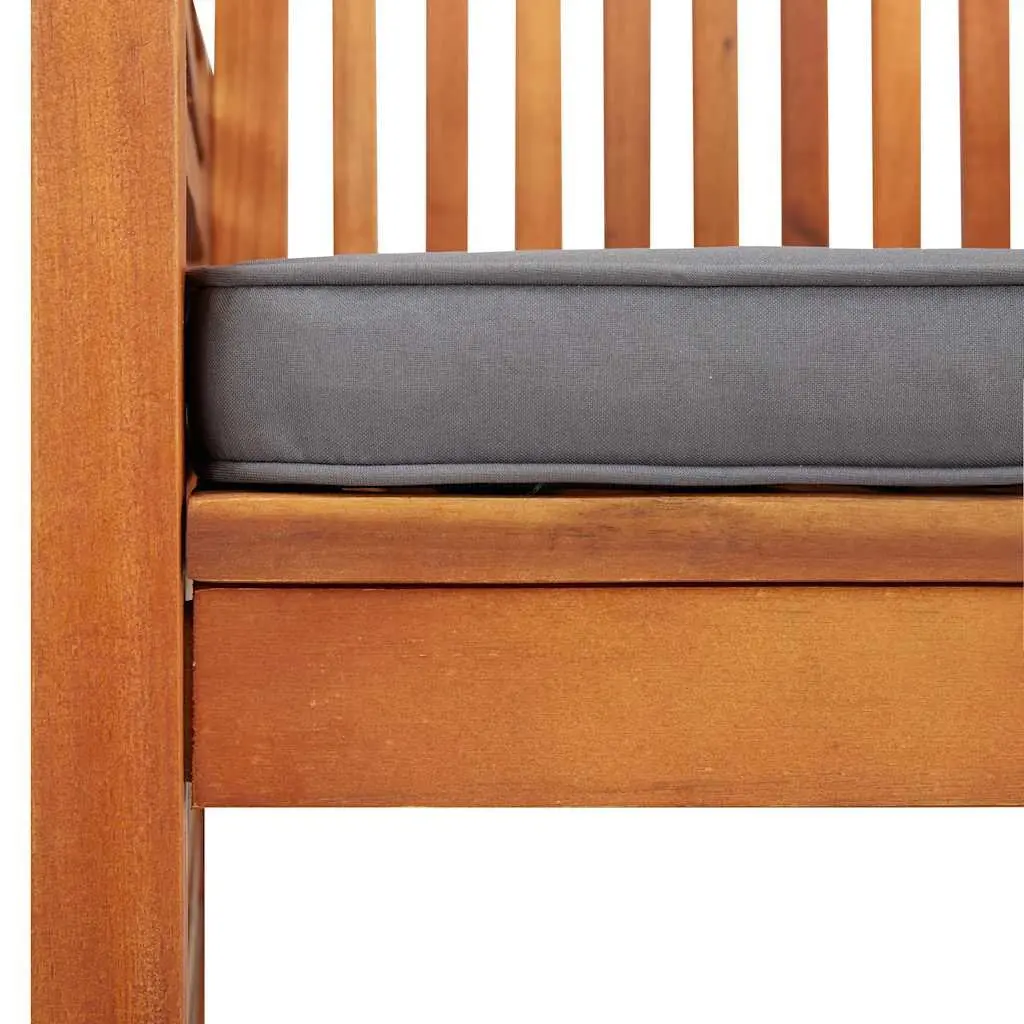 Outdoor Dining Chairs Set 2 pcs Acacia Wood Frame Garden Patio Seating with