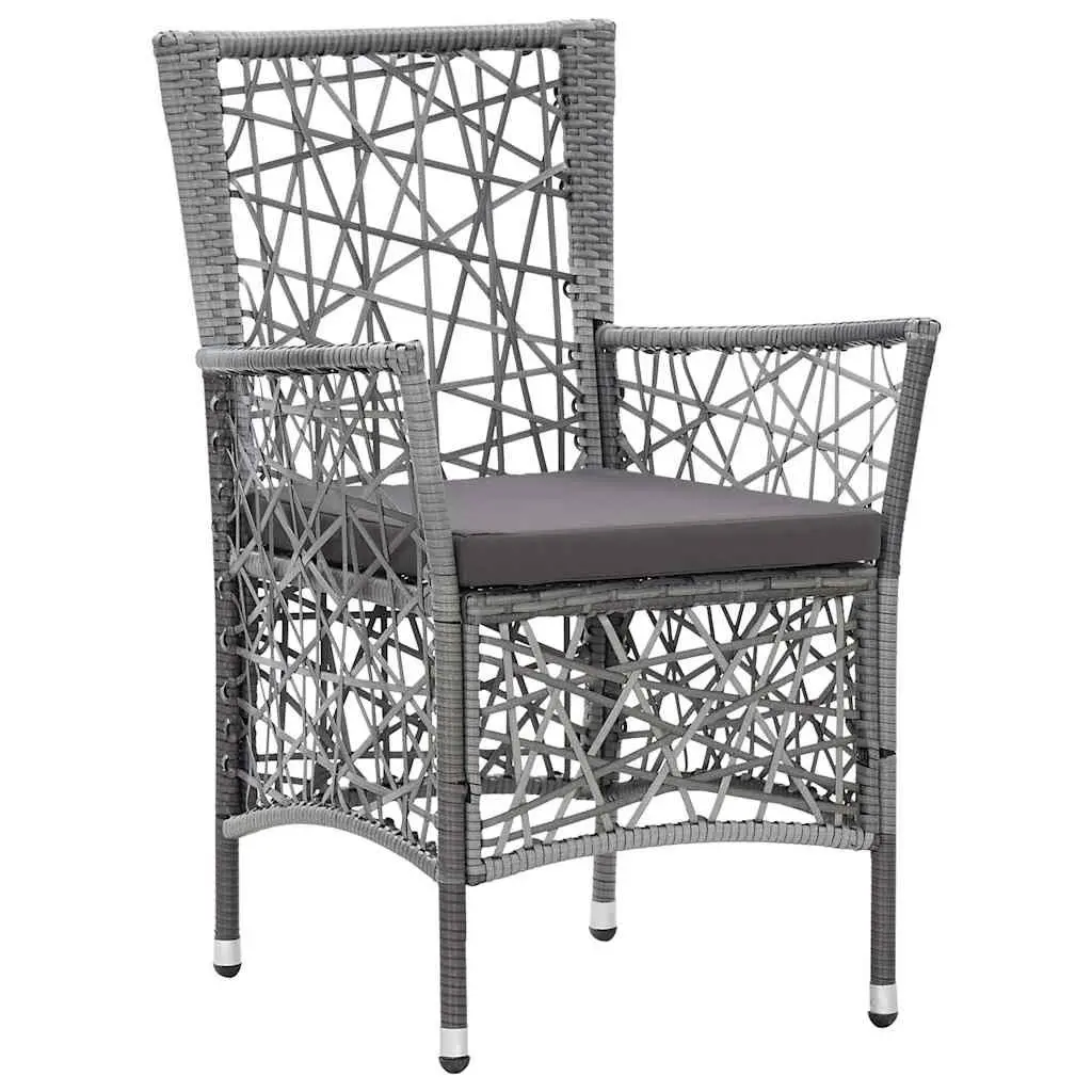 Outdoor Dining Set 9 Piece Grey Poly Rattan Garden Furniture Patio Table Chairs