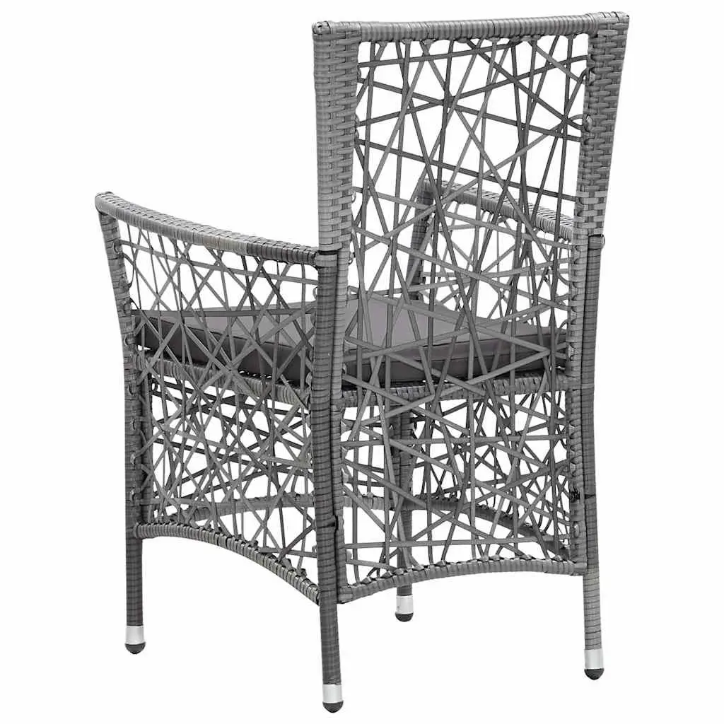 Outdoor Dining Set 9 Piece Grey Poly Rattan Garden Furniture Patio Table Chairs