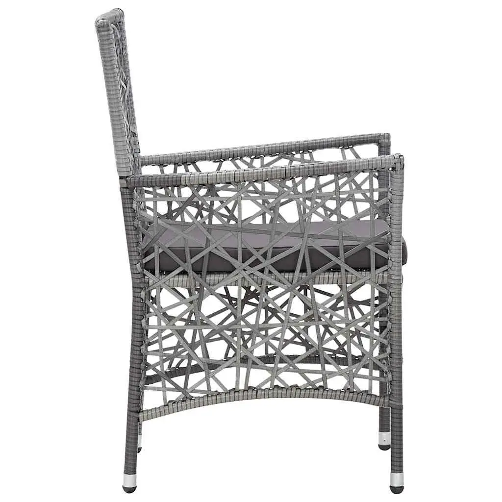 Outdoor Dining Set 9 Piece Grey Poly Rattan Garden Furniture Patio Table Chairs