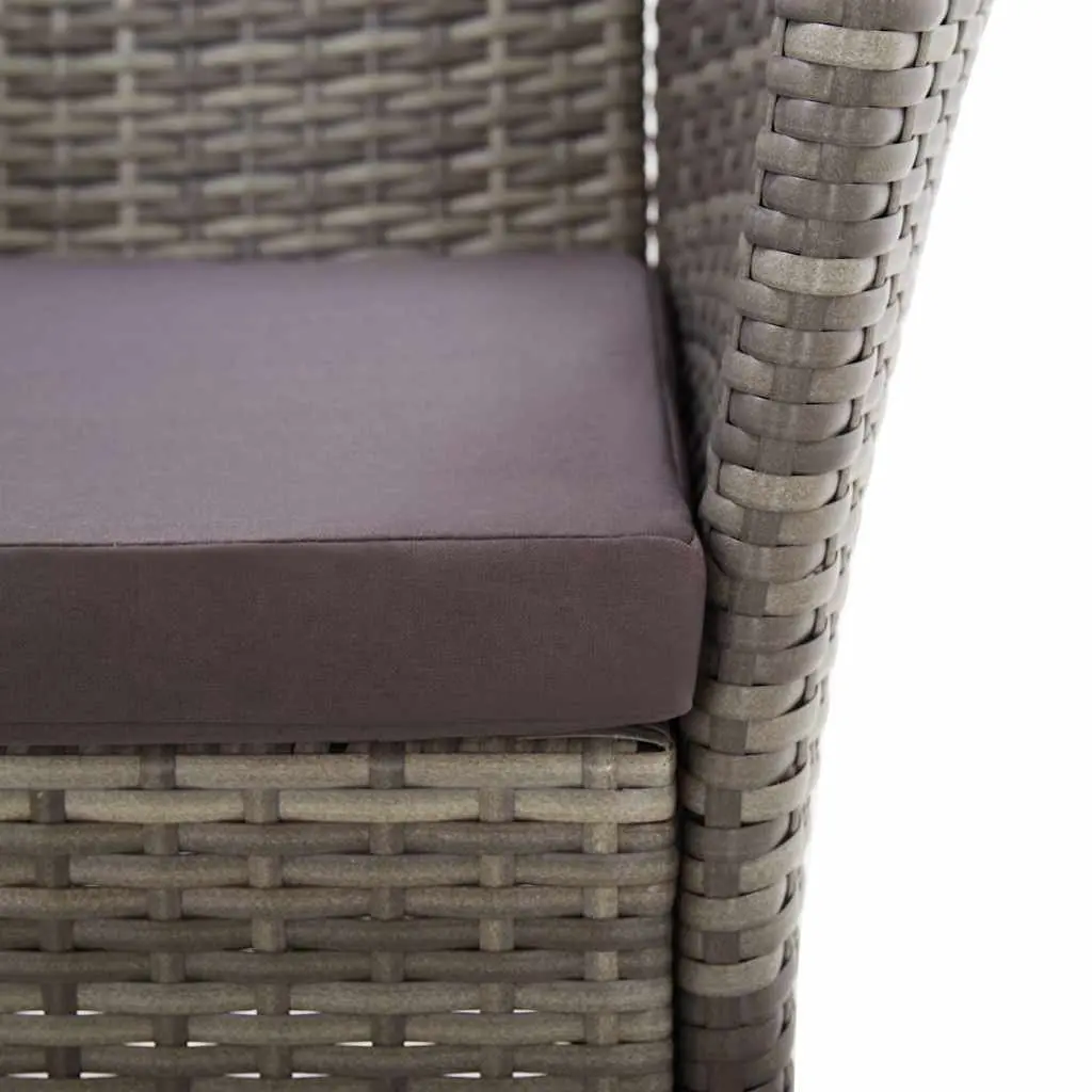 Outdoor Dining Set 5 Piece Poly Rattan Chairs Acacia Wood Table Garden Furniture