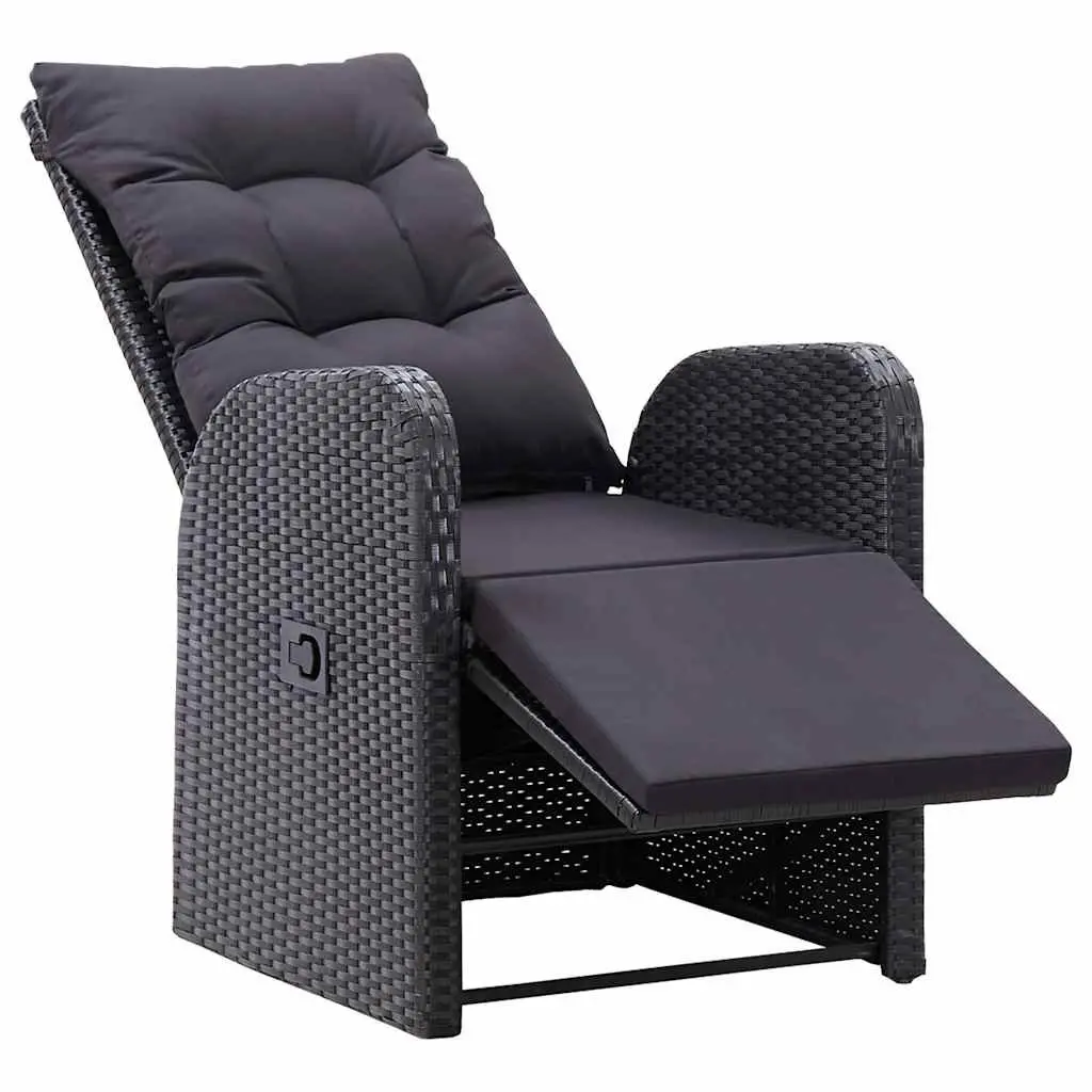 3 Piece Outdoor Bistro Set with Cushions Poly Rattan Patio Garden Furniture