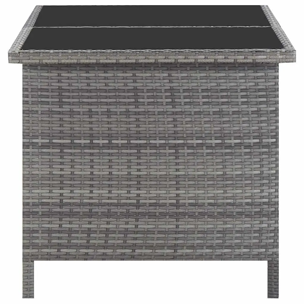 Outdoor Dining Set 5 Piece Grey Poly Rattan Garden Patio Furniture with Cushions