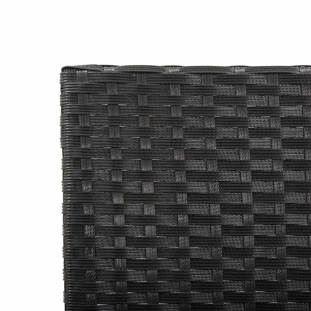 Outdoor Garden Bench Adjustable Daybed 176cm Black PE Rattan