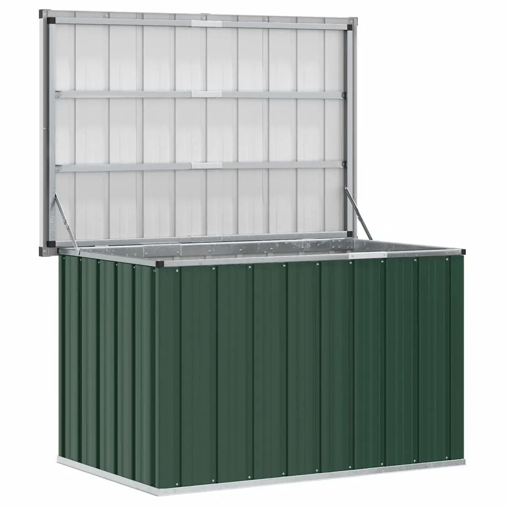 Garden Storage Box Green Galvanised Steel Outdoor Patio Deck Tool Equipment Container Chest 109 x 67 x 65 cm